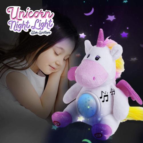 Plush Unicorn Star Projector Night Light Stuffed Toy