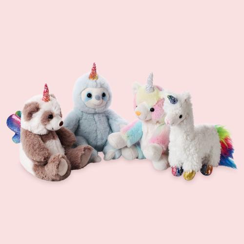 8" Plush Unicorn Set (Caticorn, Pandacorn, Llamacorn, Sloticorn)