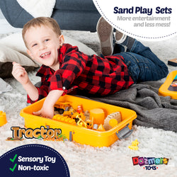 Sensory 20 Piece Tractor Sand Play Set W/ 2 Lbs of Sand